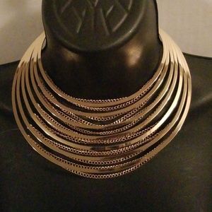 Steve Madden Gold Choker w/ small chain necklace